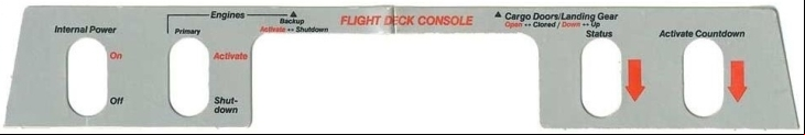 The cardboard Space Shuttle overlay for use with Atari 2600